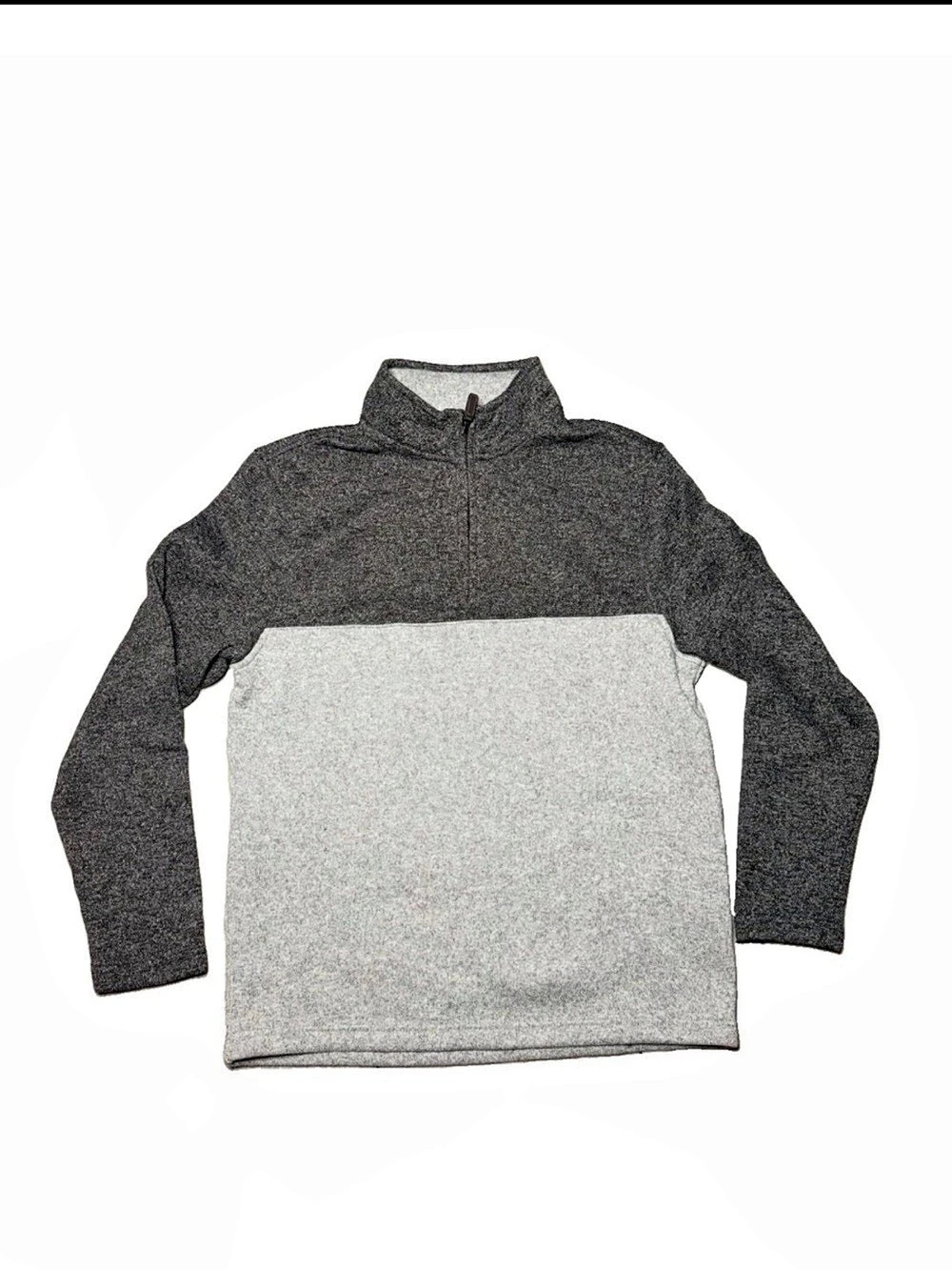 IZOD Advantage Performance Colorblock Quarter-Zip Fleece Gray & Black Large